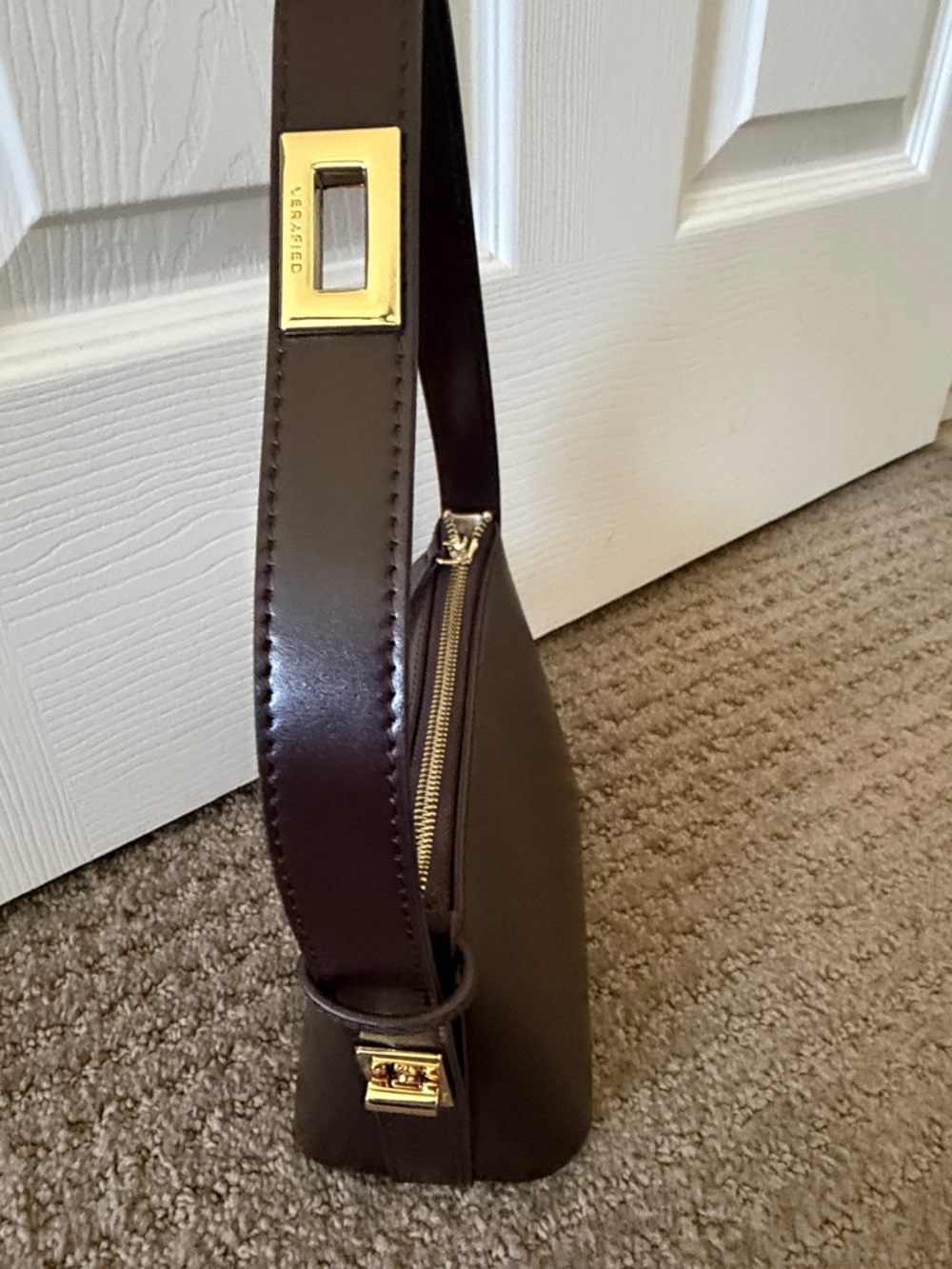 Verafied Mini Gold Chocolate Hobo Bag - Picture 3 of 7